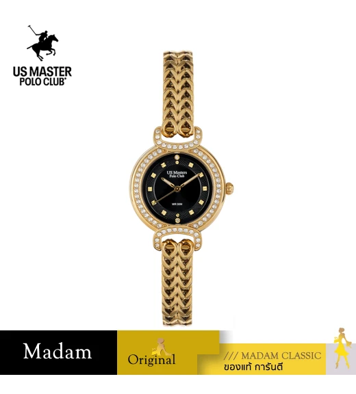นาฬิกา US Master Polo Club USM-DH05-GD-BK FIRST LADY PRINCESS DIAMOND GOLD / BLACK	