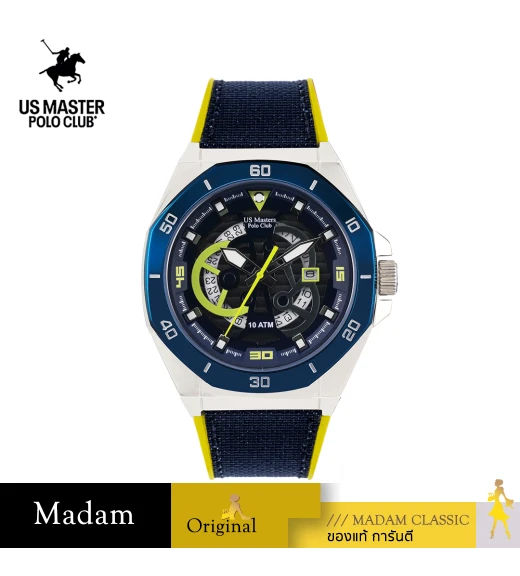 นาฬิกา US Master Polo Club USM-DK08-BU-YW OCTAGON CHRONOS DATE BLUE / YELLOW	