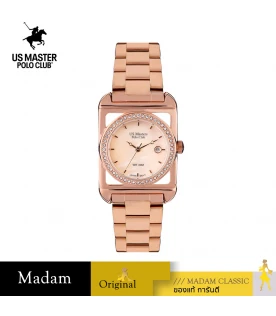 นาฬิกา US Master Polo Club USM-DF09-RG FIRST LADY ROYALE SQUARE DATE ROSEGOLD	