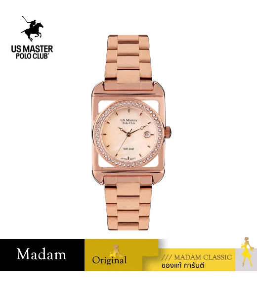 นาฬิกา US Master Polo Club USM-DF09-RG FIRST LADY ROYALE SQUARE DATE ROSEGOLD	