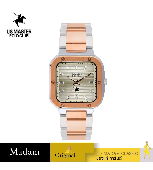 นาฬิกา US Master Polo Club USM-DF06-SRG-WN TIMES SQUARE CLASSIC SILVER ROSEGOLD / WINE	