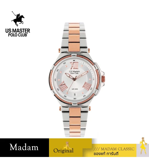 นาฬิกา US Master Polo Club USM-DH03-SRG-WE FIRST LADY STRING ROMAN DATE SILVER ROSEGOLD / WHITE	