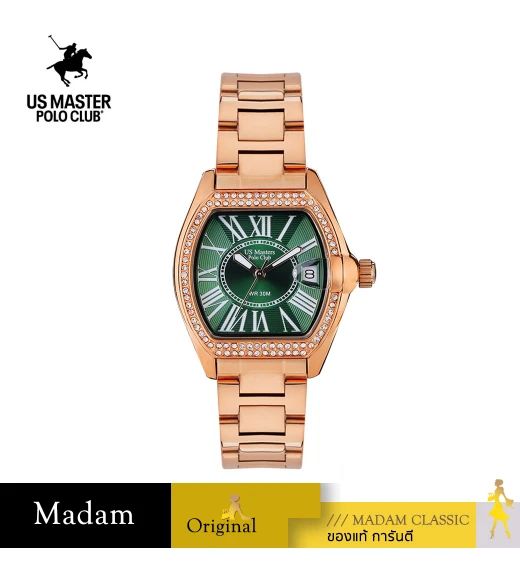 นาฬิกา US Master Polo Club USM-DF14-RG-GN FIRST LADY ROYALE DIAMAND DATE ROSEGOLD / GREEN	