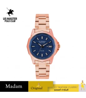 นาฬิกา US Master Polo Club USM-DF10-RG-BU BOSTON CLASSIC 30MM ROSEGOLD / BLUE	