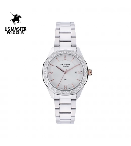นาฬิกา US Master Polo Club USM-DD27-WE FIRST LADY DIAMOND RING DATE WHITE	