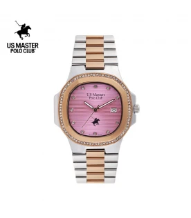 นาฬิกา US Master Polo Club USM-DD55-SRG-NIP THE EMPIRE DIAMOND FRAME DATE SILVER ROSEGOLD / NIPPON	