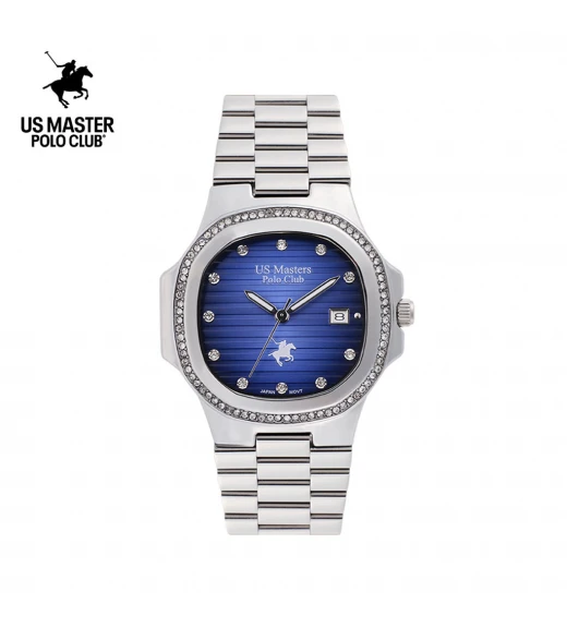 นาฬิกา US Master Polo Club USM-DD55-BU THE EMPIRE DIAMOND FRAME DATE BLUE	