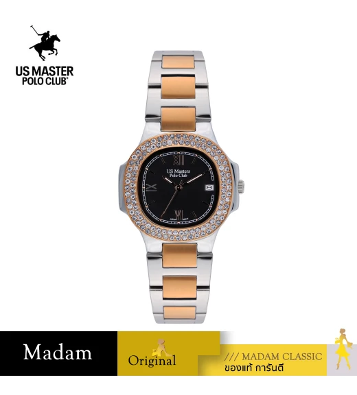 นาฬิกา US Master Polo Club USM-DC07-SRG-BK FIRST LADY GRAND DIAMOND SILVER ROSEGOLD / BLACK	