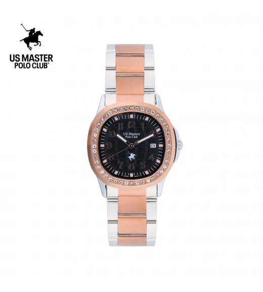 นาฬิกา US Master Polo Club USM-DD43-SRG-VLT EMPIRE DIAMOND DATE 38MM SILVER ROSEGOLD / VIOLET	