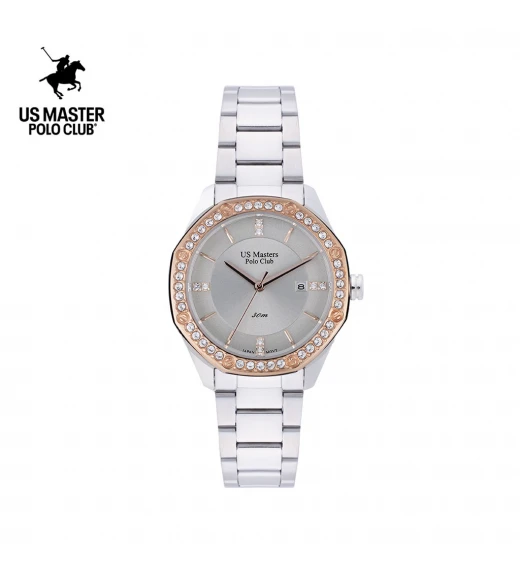 นาฬิกา US Master Polo Club USM-DD27-WN FIRST LADY DIAMOND RING DATE WINE	