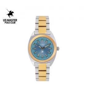 นาฬิกา US Master Polo Club USM-DE05-SGD-RCY BOSTON CLASSIC 35MM SILVER GOLD / RETRO CYAN	
