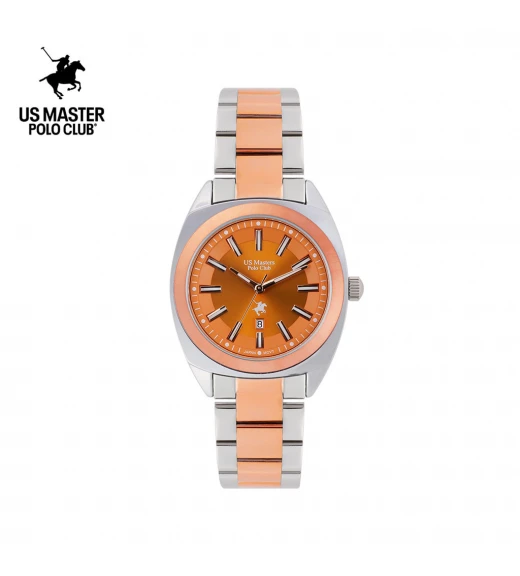 นาฬิกา US Master Polo Club USM-DE05-SRG-OR BOSTON CLASSIC 35MM SILVER ROSEGOLD / ORANGE	