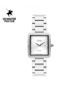 นาฬิกา US Master Polo Club USM-DE26-WE FIRST LADY DIAMOND SQUARE DATE WHITE	