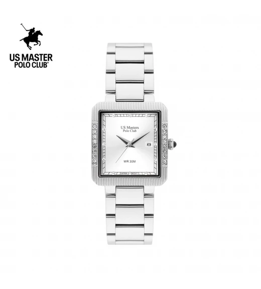 นาฬิกา US Master Polo Club USM-DE26-WE FIRST LADY DIAMOND SQUARE DATE WHITE	