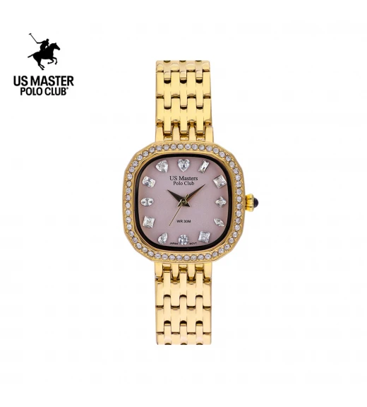 "นาฬิกา US Master Polo Club USM-DE21-GD-LBR FIRST LADY VARIANCE DIAMOND GOLD / LIGHT BROW "	