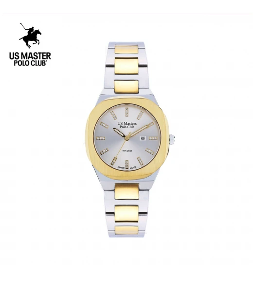 นาฬิกา US Master Polo Club USM-DE12-SGD-WE BOSTON MODERN DATE SILVER GOLD / WHITE	