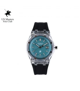 นาฬิกา US Master Polo Club USM-DG03-BK-RCY OCTAGON ROYAL PRISTINE BLACK / RETRO CYAN	