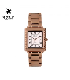 นาฬิกา US Master Polo Club USM-DH10-RG-WE FIRST LADY ROMAN SQUARE DATE ROSEGOLD / WHITE	