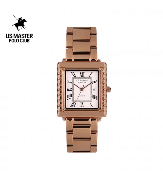 นาฬิกา US Master Polo Club USM-DH10-RG-WE FIRST LADY ROMAN SQUARE DATE ROSEGOLD / WHITE	
