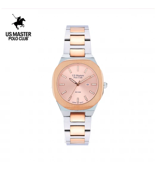 นาฬิกา US Master Polo Club USM-DE12-SRG-PK BOSTON MODERN DATE SILVER ROSEGOLD / PINK	