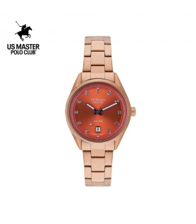 นาฬิกา US Master Polo Club USM-DE23-RG-OR NEW YORK DIAMOND CLASSIC DATE ROSEGOLD / ORANGE	