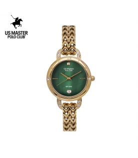 นาฬิกา US Master Polo Club USM-DH07-GD-GN FIRST LADY ETERNA CHAIN DATE GOLD / GREEN	