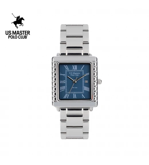 นาฬิกา US Master Polo Club USM-DH10-RCY FIRST LADY ROMAN SQUARE DATE RETRO CYAN	