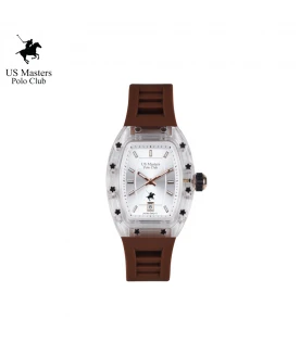 นาฬิกา US Master Polo Club USM-DF03-BR-WE RX-1 MILLIONAIRE SUPER STAR  BROWN / WHITE	