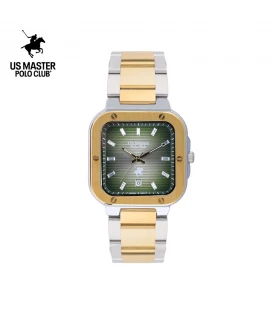 นาฬิกา US Master Polo Club USM-DF06-SGD-LGN TIMES SQUARE CLASSIC SILVER GOLD / LIGHT GREEN	