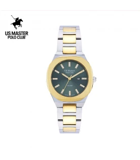 นาฬิกา US Master Polo Club USM-DE12-SGD-OGN BOSTON MODERN DATE SILVER GOLD / ORIENT GREEN	