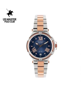 นาฬิกา US Master Polo Club USM-DH03-SRG-BU FIRST LADY STRING ROMAN DATE SILVER ROSEGOLD / BLUE	