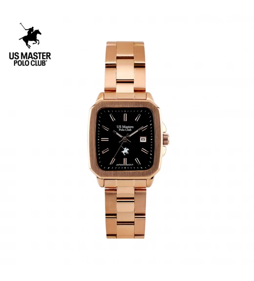 นาฬิกา US Master Polo Club USM-DG06-RG-BK TIMES SQUARE MODEST DATE ROSEGOLD / BLACK	