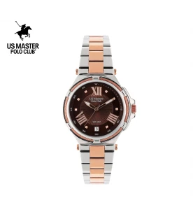 นาฬิกา US Master Polo Club USM-DH03-SRG-BR FIRST LADY STRING ROMAN DATE SILVER ROSEGOLD / BROWN	