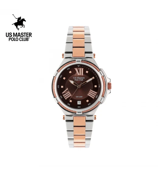 นาฬิกา US Master Polo Club USM-DH03-SRG-BR FIRST LADY STRING ROMAN DATE SILVER ROSEGOLD / BROWN	