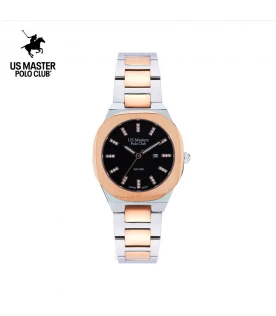 นาฬิกา US Master Polo Club USM-DE12-SRG-BK BOSTON MODERN DATE SILVER ROSEGOLD / BLACK	