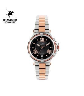 นาฬิกา US Master Polo Club USM-DH03-SRG-BK FIRST LADY STRING ROMAN DATE SILVER ROSEGOLD / BLACK	