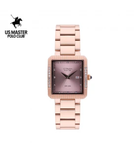 นาฬิกา US Master Polo Club USM-DE26-RG-PK FIRST LADY DIAMOND SQUARE DATE ROSEGOLD / PINK	