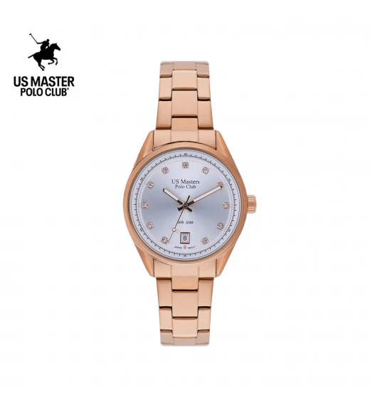 นาฬิกา US Master Polo Club USM-DE23-RG-WE NEW YORK DIAMOND CLASSIC DATE ROSEGOLD / WHITE	