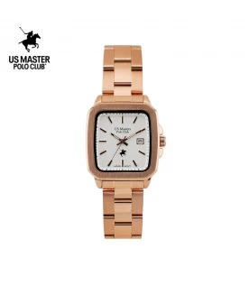 นาฬิกา US Master Polo Club USM-DG06-RG-WE TIMES SQUARE MODEST DATE ROSEGOLD / WHITE	