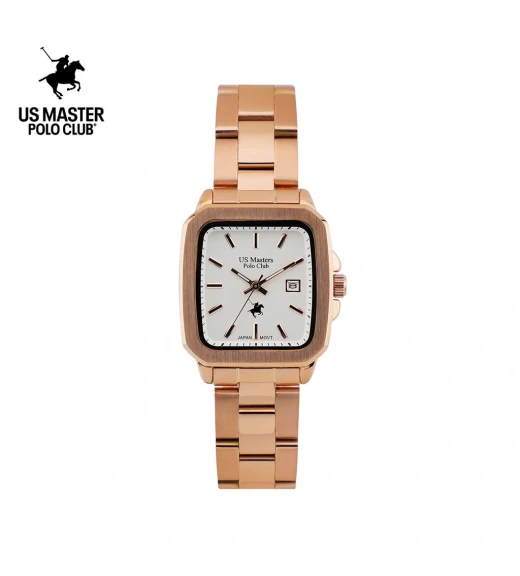 นาฬิกา US Master Polo Club USM-DG06-RG-WE TIMES SQUARE MODEST DATE ROSEGOLD / WHITE	