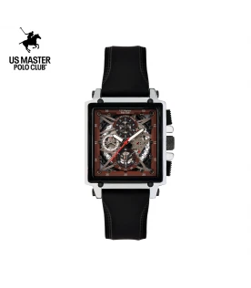 นาฬิกา US Master Polo Club USM-DK06-BK-BR TITAN CHRONO SQUARE BLACK / BROWN	
