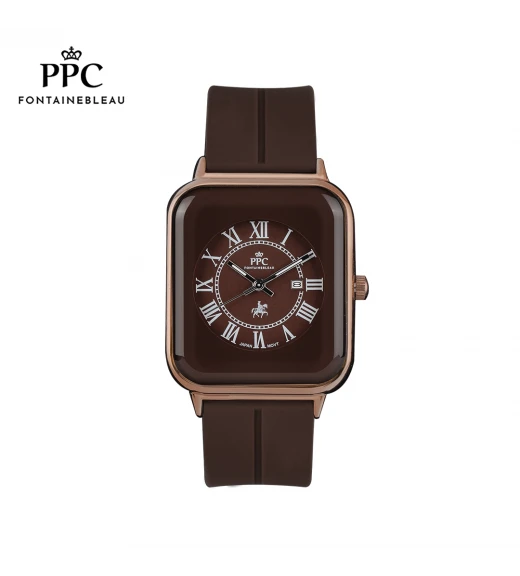 นาฬิกาข้อมือ PARIS POLO CLUB PPC-DH01-BR-RBR JEUNESSE QUAD EDGE ROMAN DATE BROWN / ROSEGOLD BROWN	