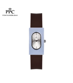 นาฬิกาข้อมือ PARIS POLO CLUB PPC-DF03-BR-WE DORÉE OVALE CARRÉ MODERN BROWN / WHITE	