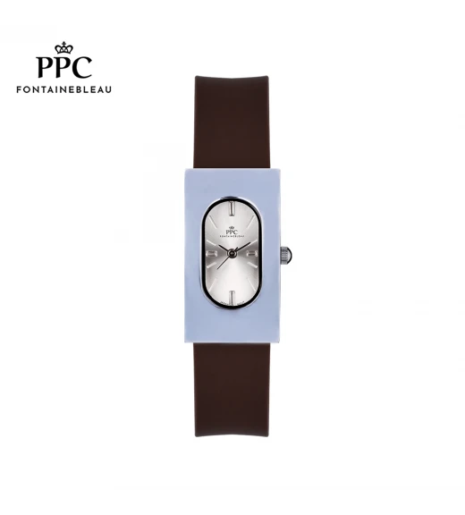 นาฬิกาข้อมือ PARIS POLO CLUB PPC-DF03-BR-WE DORÉE OVALE CARRÉ MODERN BROWN / WHITE	