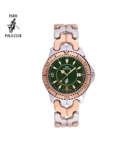 นาฬิกาข้อมือ PARIS POLO CLUB PPC-DD05-SRG-SGN Cannes Belt 38 MM Silver Rosegold / Sea Green	