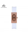 นาฬิกาข้อมือ PARIS POLO CLUB PPC-DF03-WE-CP DORÉE OVALE CARRÉ MODERN WHITE / COPPER	