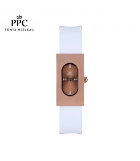 นาฬิกาข้อมือ PARIS POLO CLUB PPC-DF03-WE-CP DORÉE OVALE CARRÉ MODERN WHITE / COPPER	