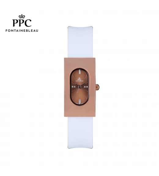 นาฬิกาข้อมือ PARIS POLO CLUB PPC-DF03-WE-CP DORÉE OVALE CARRÉ MODERN WHITE / COPPER	
