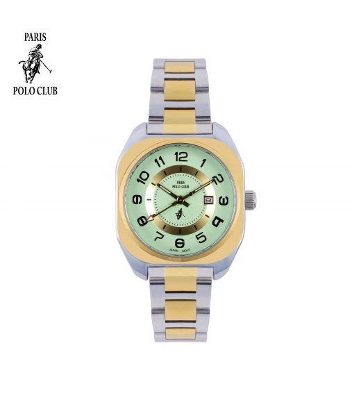นาฬิกาข้อมือ PARIS POLO CLUB PPC-DC34-SGD-LGN LE BRETON MODERN SILVER GOLD / LIGHT GREEN	