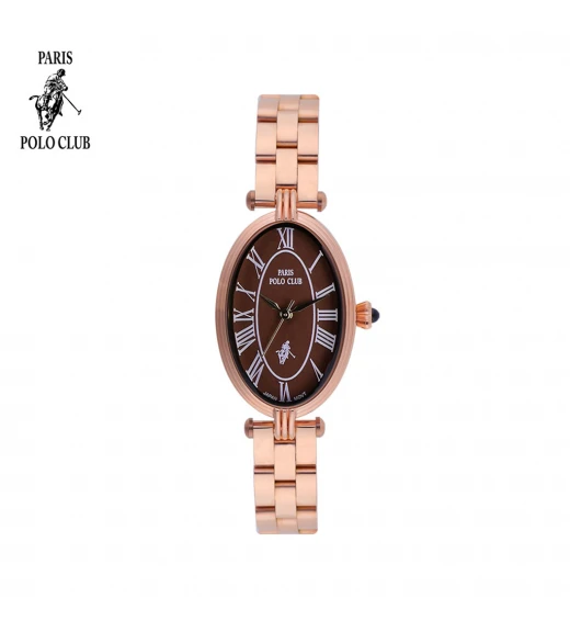 นาฬิกาข้อมือ PARIS POLO CLUB PPC-DC42-RG-BR OVALE CLASSIQUE ROMAN ROSEGOLD / BROWN	